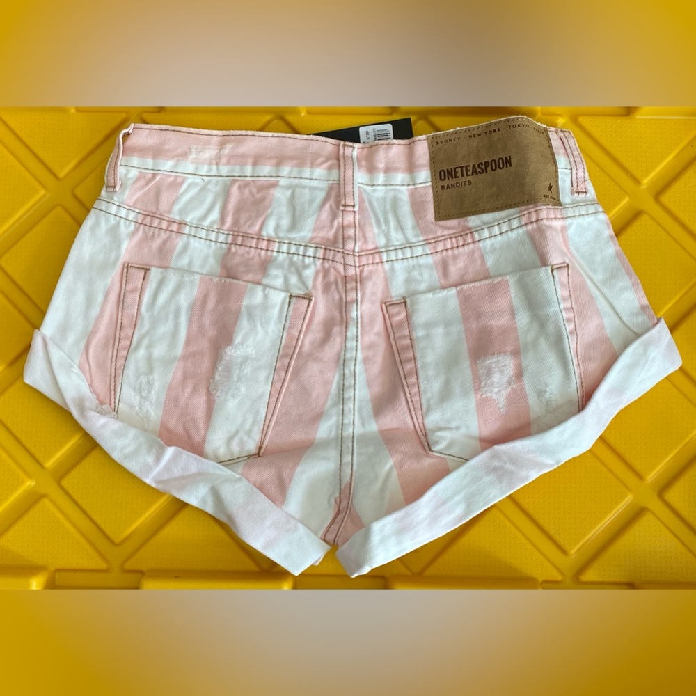 One Teaspoon Candy Stripe Bandits Shorts - Picture 2 of 7